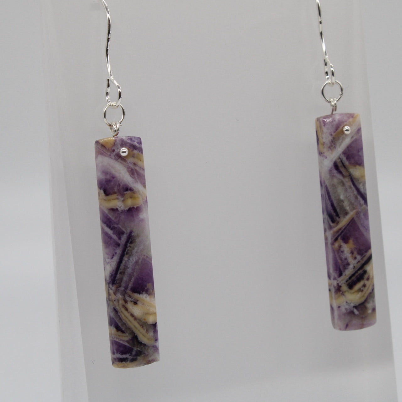 Petrified Purple Fluorite Earrings