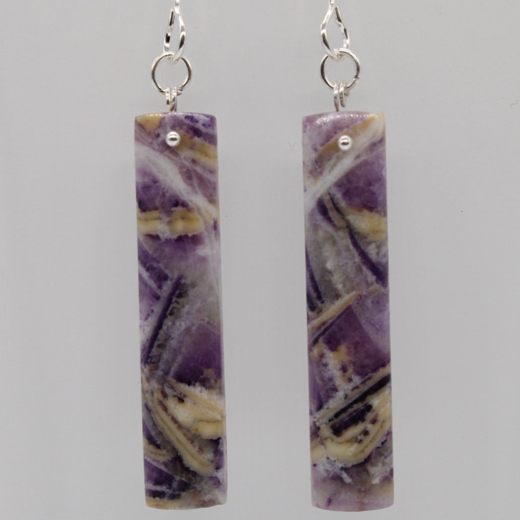 Petrified Purple Fluorite Earrings