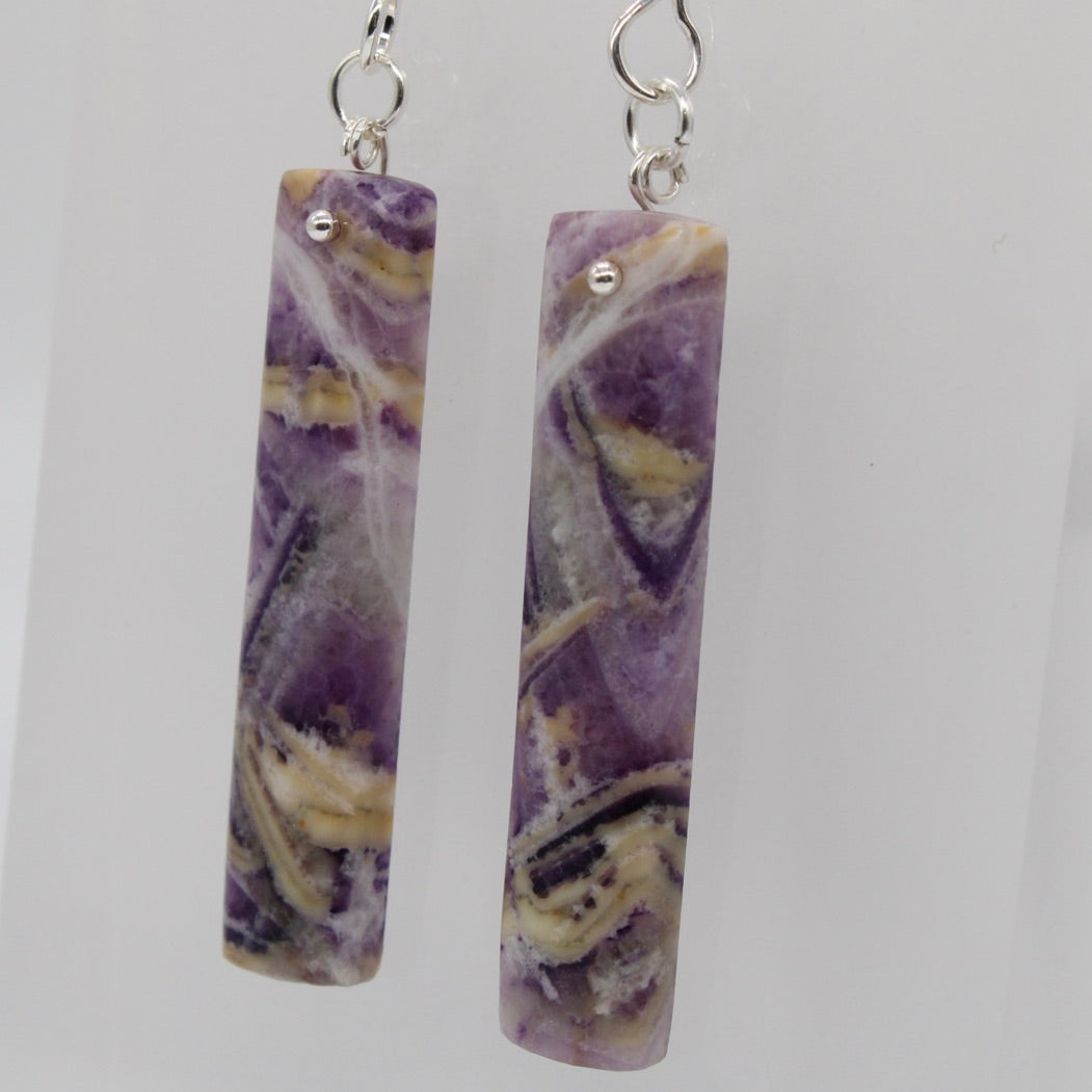 Petrified Purple Fluorite Earrings