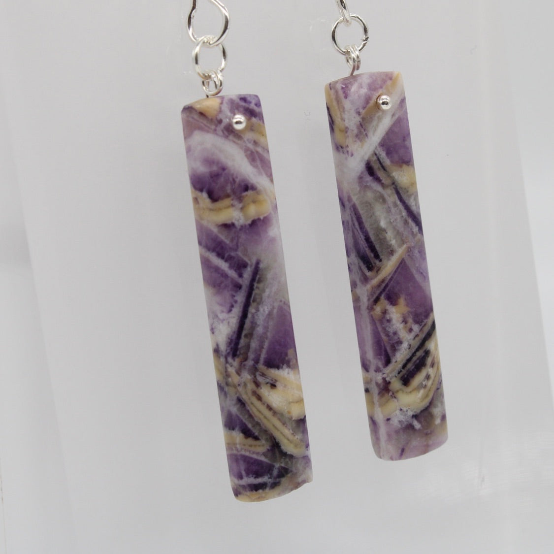 Petrified Purple Fluorite Earrings